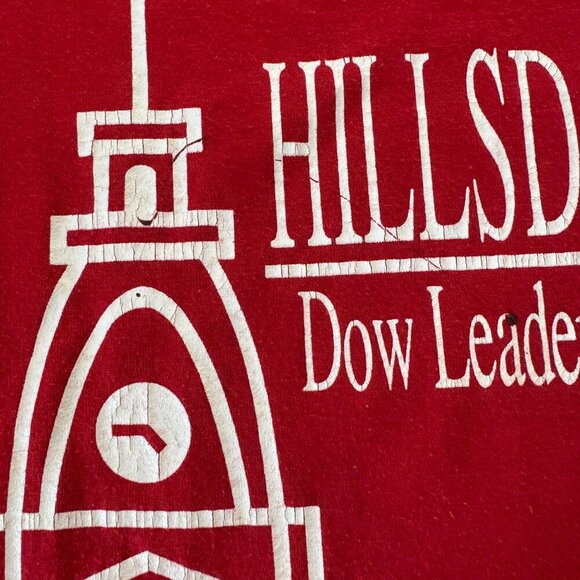 Vintage Hillsdale College Red Graphic Tee Velva Sheen Made in USA Size XL - Picture 3 of 8